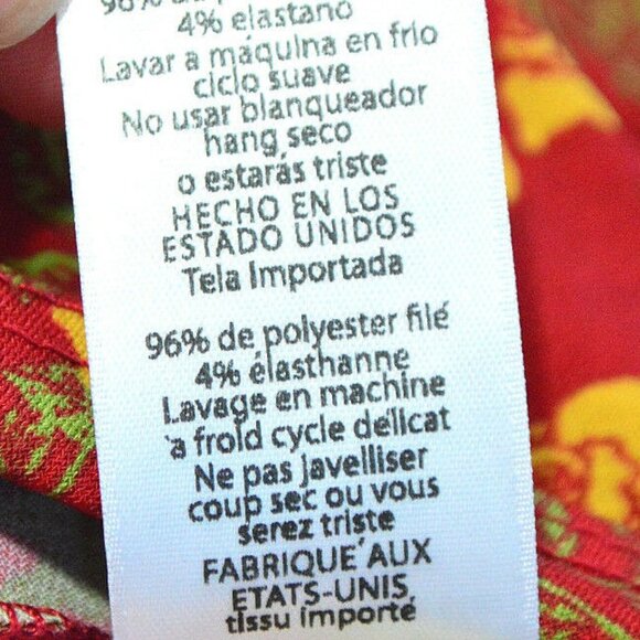 LULAROE AZURE Red Yellow Rose Floral Knee Length M - Picture 6 of 7